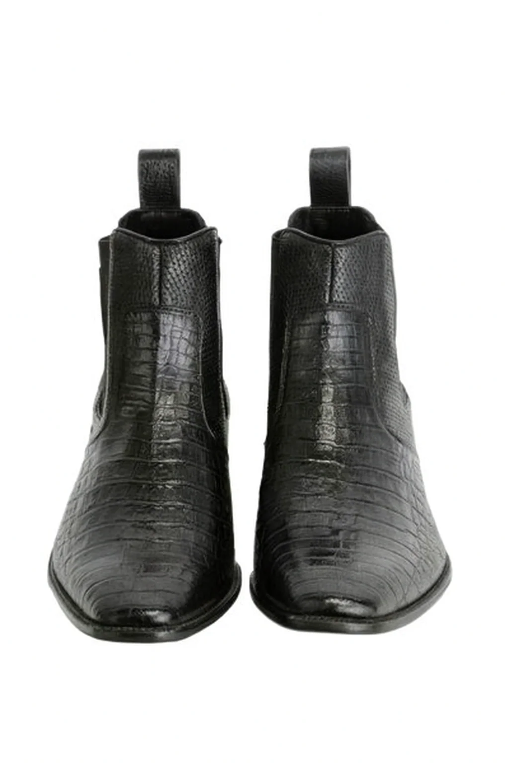 Men's Black Vestigium Boots Genuine Caiman Belly Chelsea Boots - Image 4