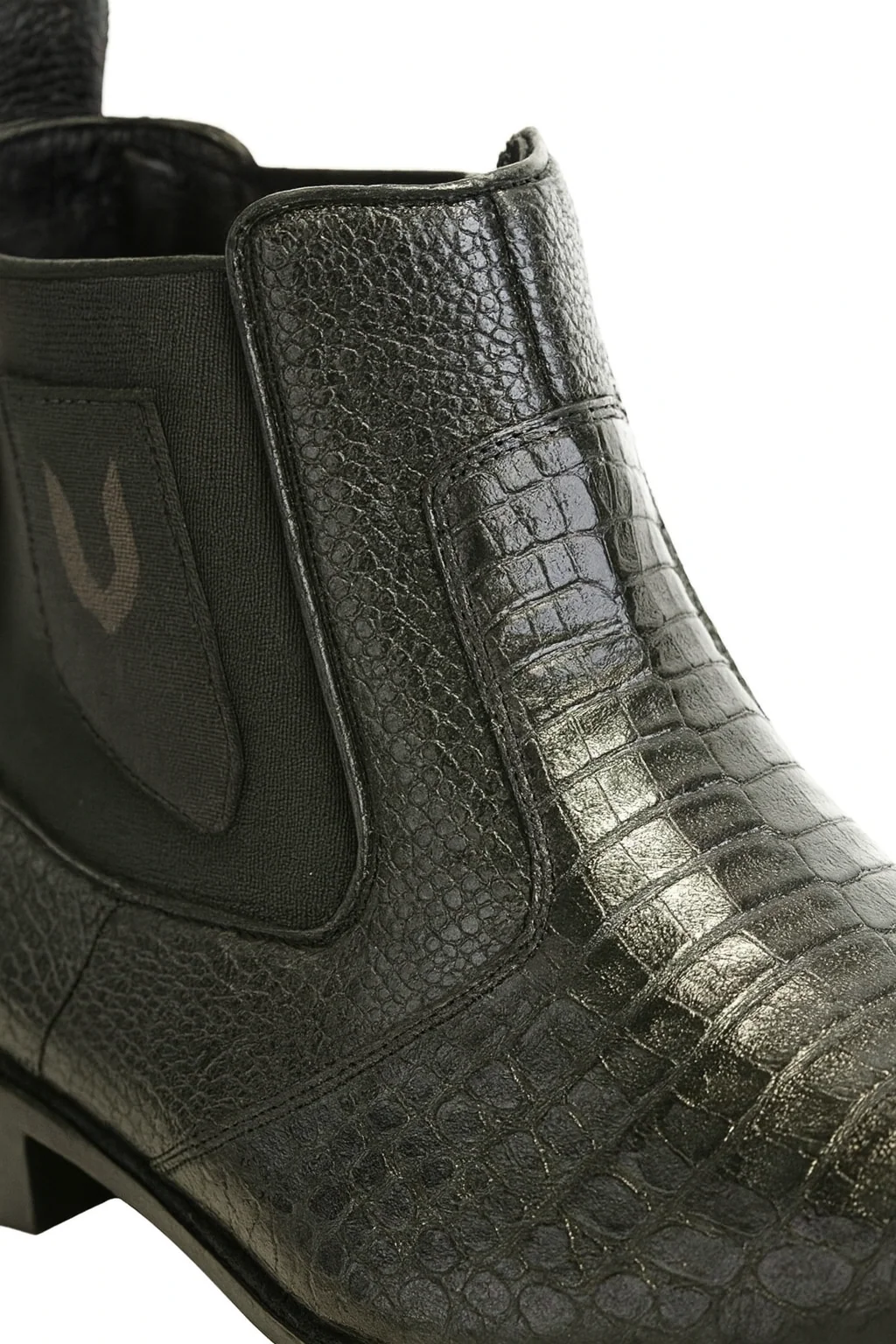 Men's Black Vestigium Boots Genuine Caiman Belly Chelsea Boots - Image 5