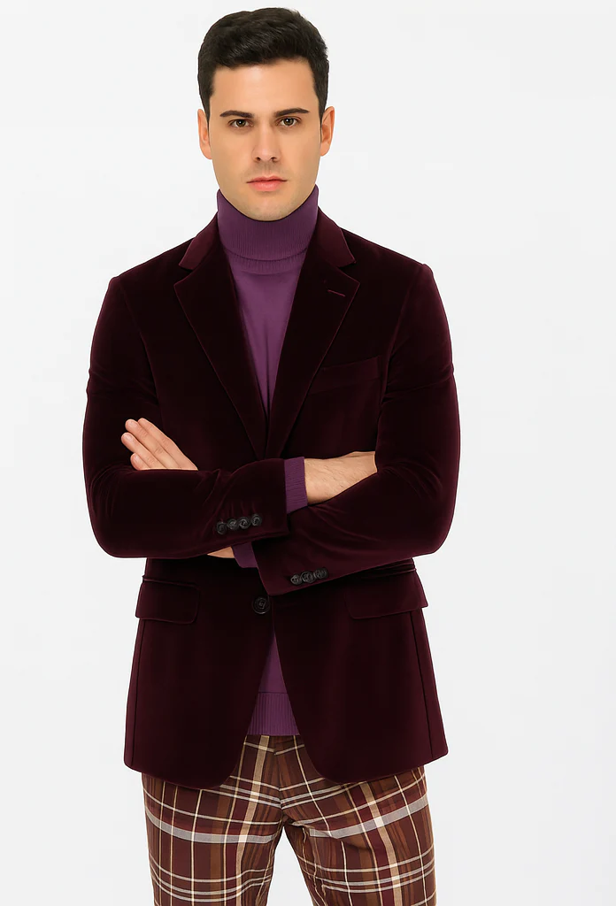 Mens Blazer Burgundy - Image 5