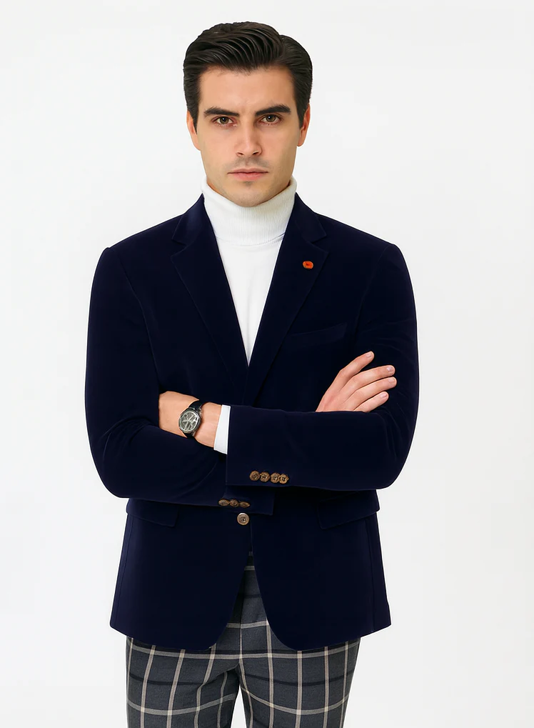 Mens Blazer Navy - Image 5