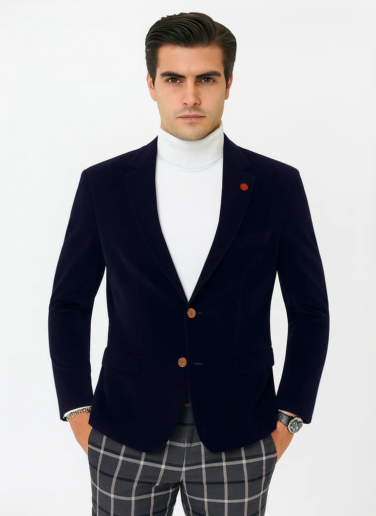 Mens Blazer Navy - Image 7