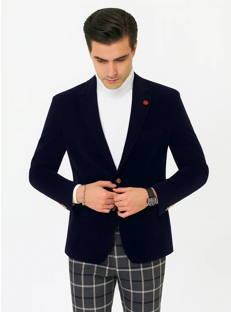 Mens Blazer Navy - Image 8