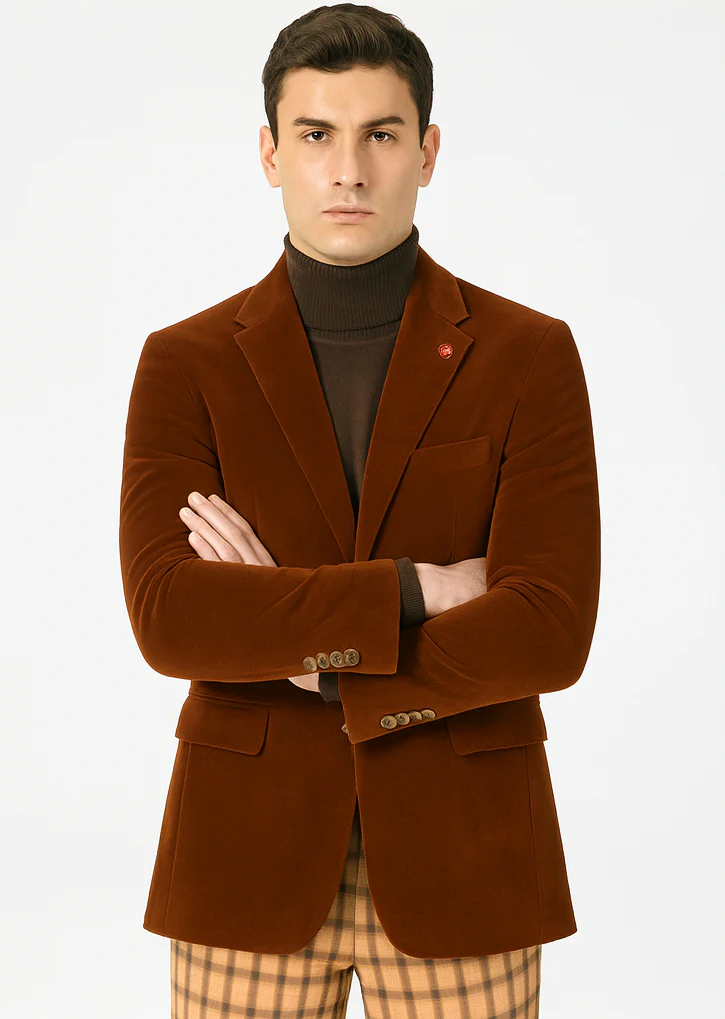 Mens Blazer Rust - Image 5