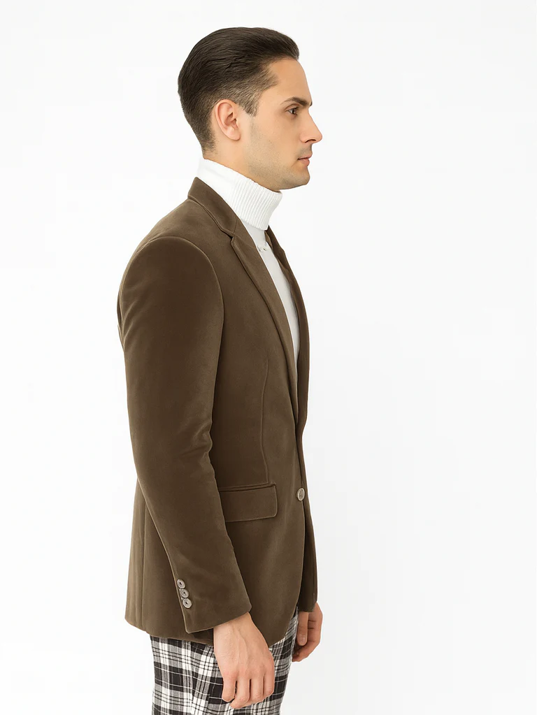 Mens Blazer Taupe - Image 3