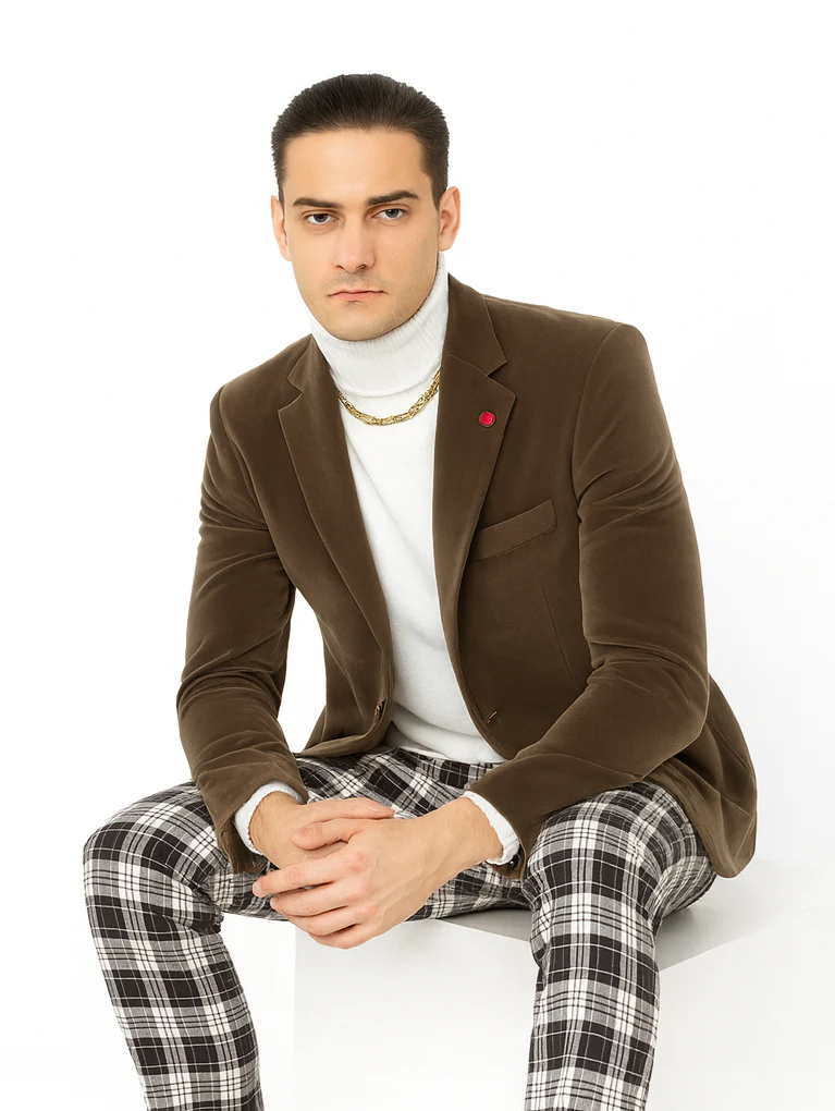 Mens Blazer Taupe - Image 4