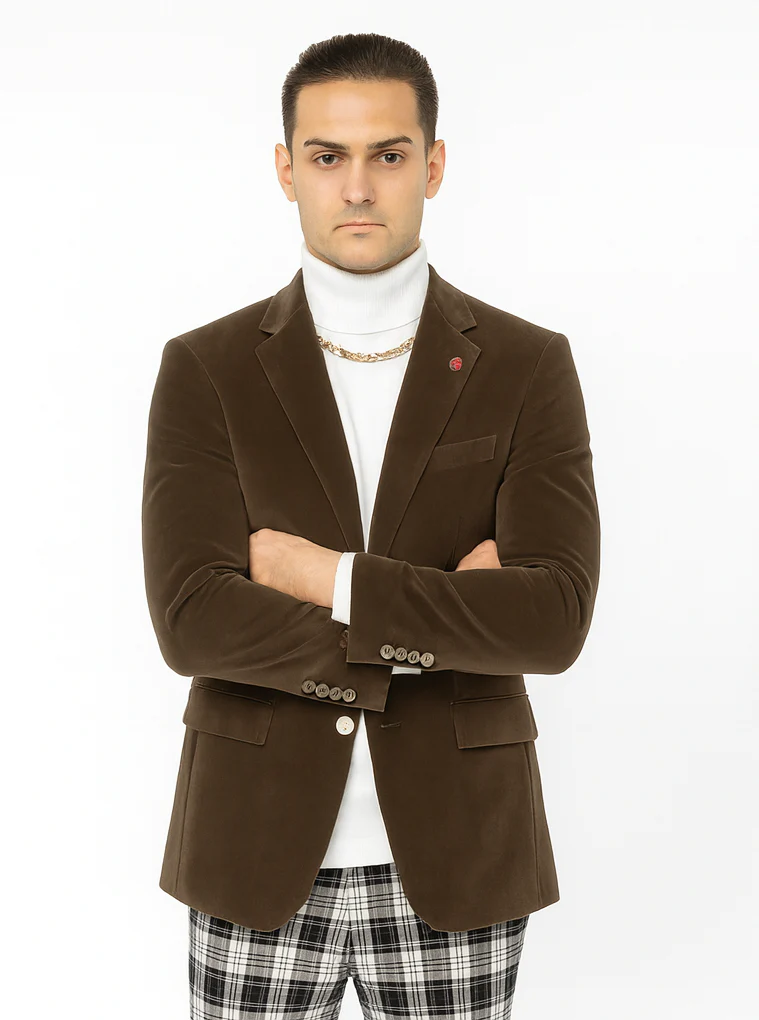 Mens Blazer Taupe - Image 5