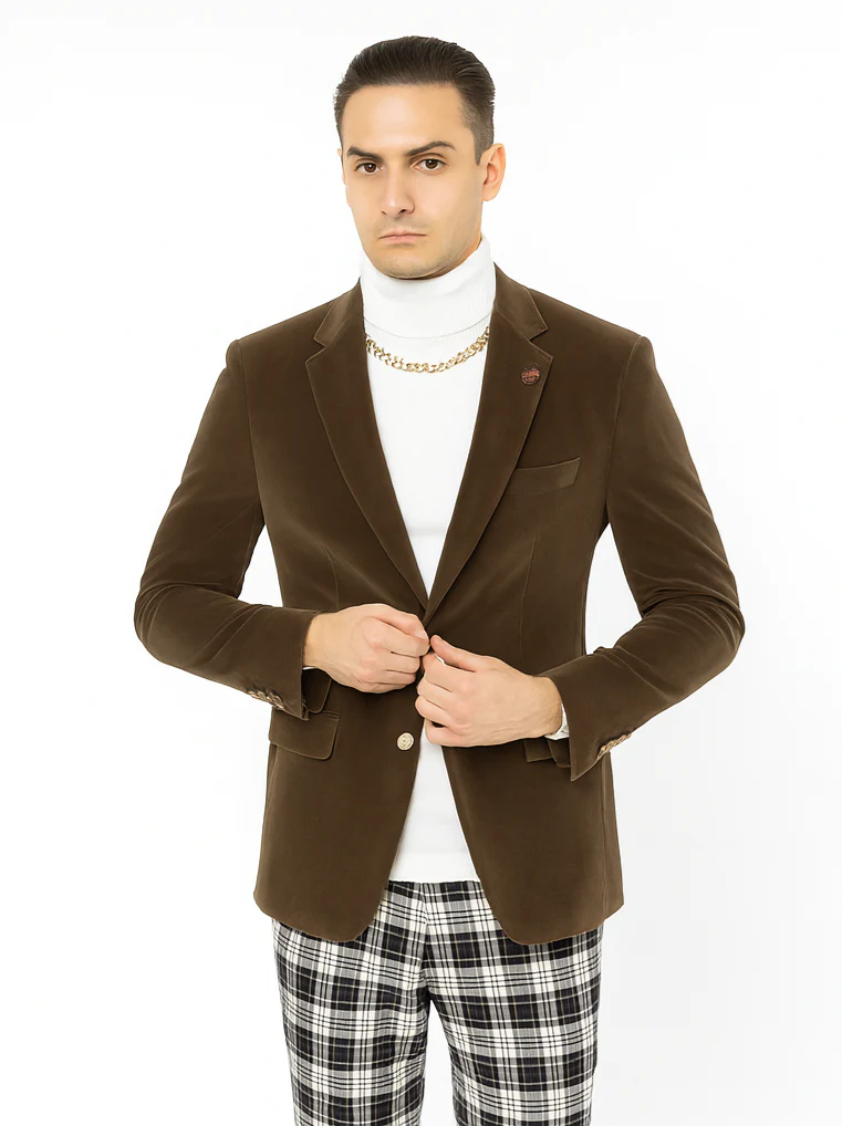 Mens Blazer Taupe - Image 8