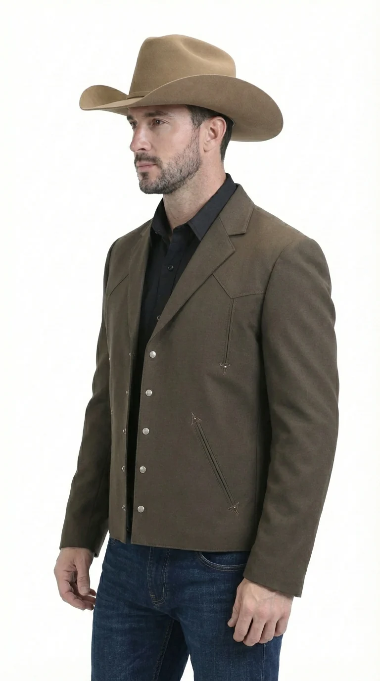 Mens Brown Western Blazer – Cowboy Style Casual Jacket Vintage Western Sport Coat Country Fashion Jacket - Image 13