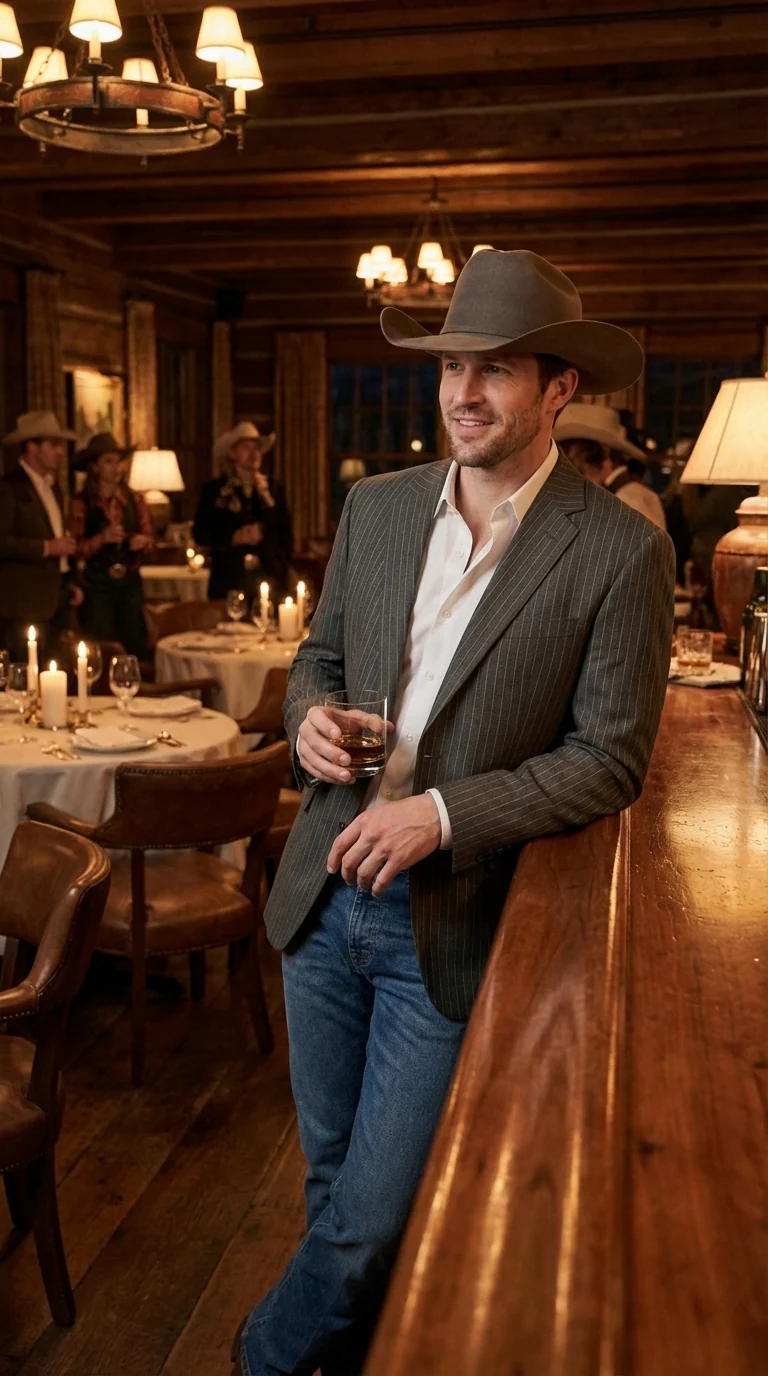 Mens Charcoal Gray Pinstripe Western Blazer β Classic Cowboy Style Jacket for Business, Formal and Smart Casual Wear - Image 7