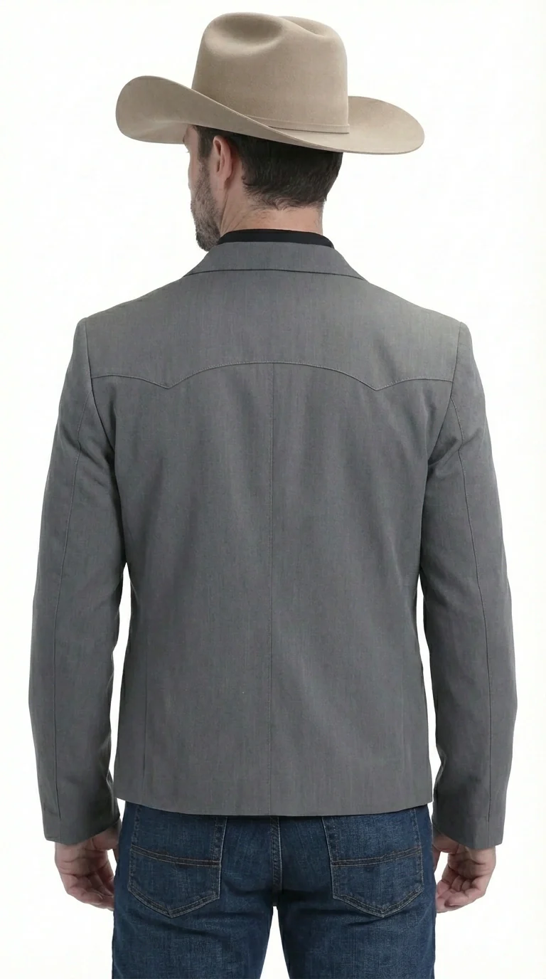 Mens Charcoal Gray Western Blazer β Cowboy Style Casual Jacket Classic Country Western Sport Coat - Image 5