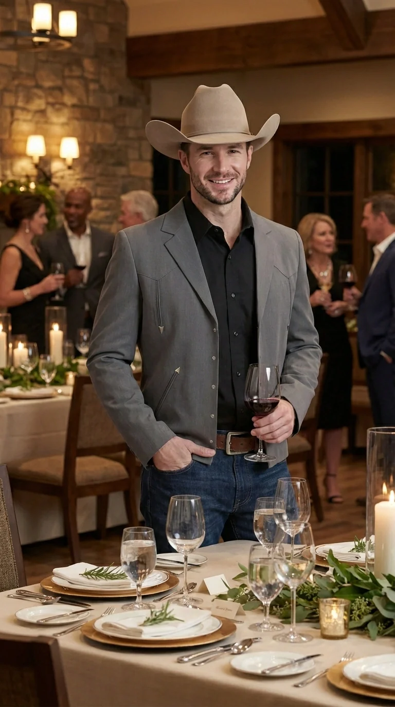 Mens Charcoal Gray Western Blazer β Cowboy Style Casual Jacket Classic Country Western Sport Coat - Image 9