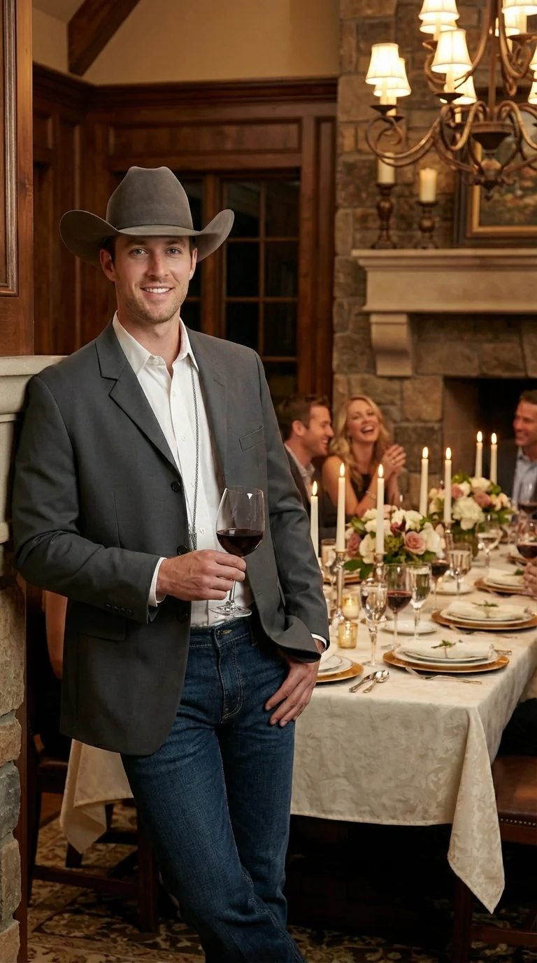 Mens Charcoal Grey Three Buttons Western Blazer – Classic Fit Cowboy Style Three Button Formal Dress Jacket - Image 12