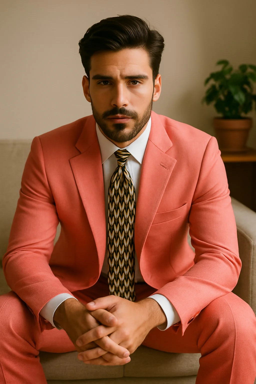 Mens Coral Suit - Coral Sport Coat - Image 2