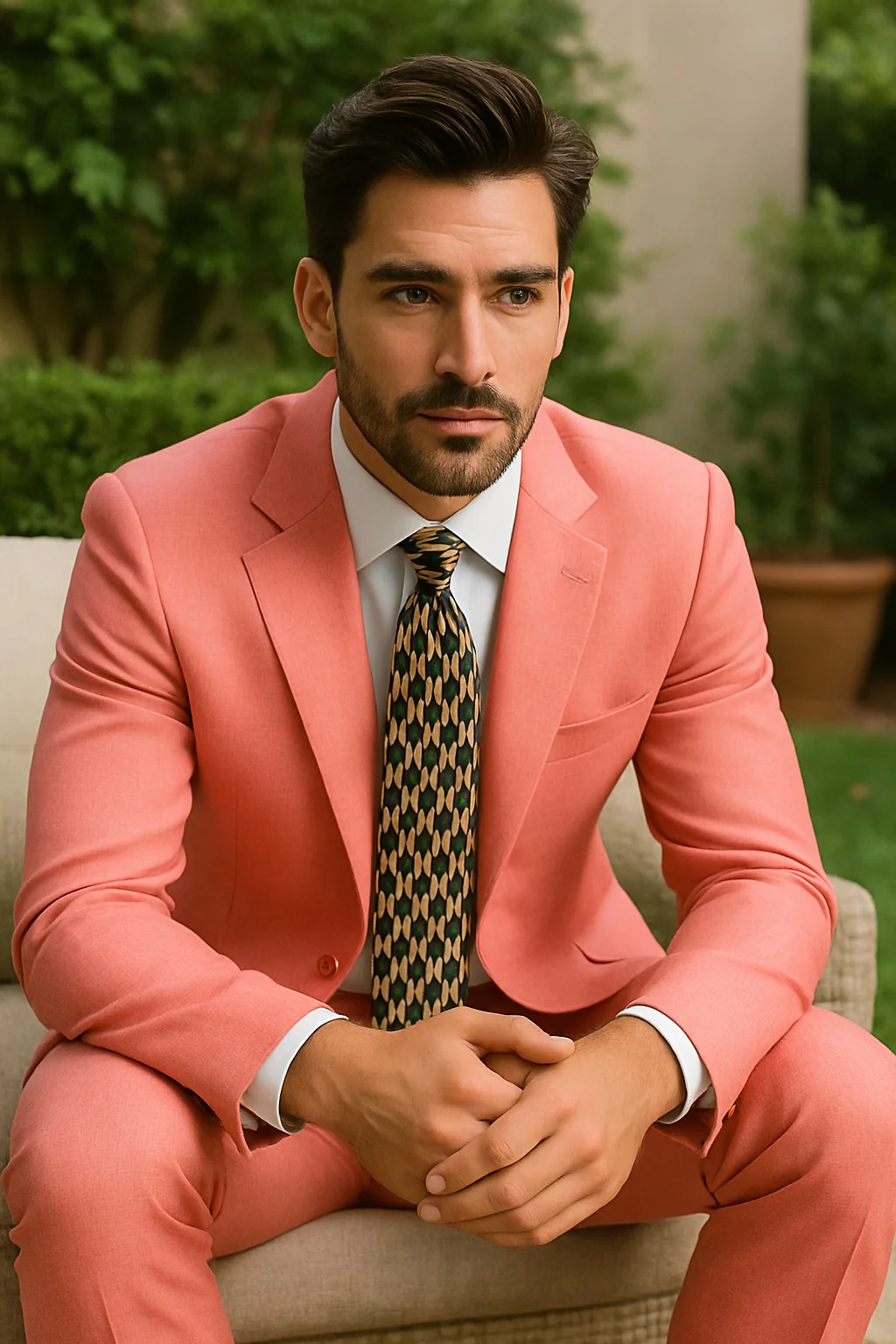 Mens Coral Suit - Coral Sport Coat - Image 4