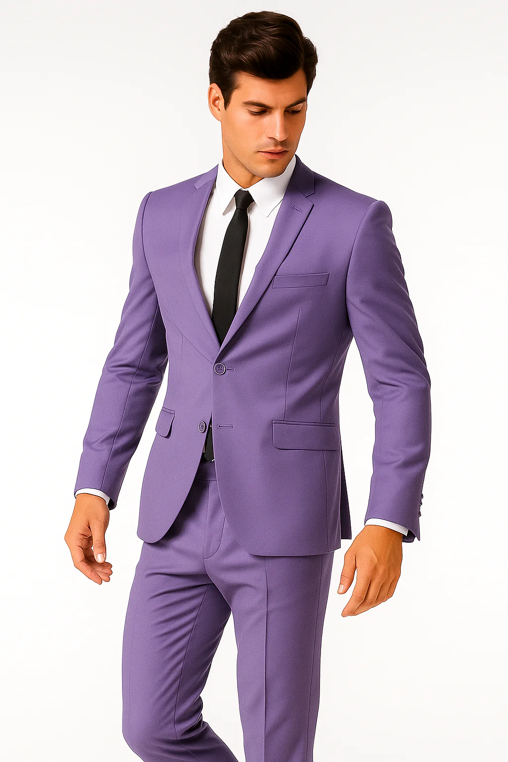 Mens Cotton Fabric Suit - Lavender Suit For Summer - Image 4