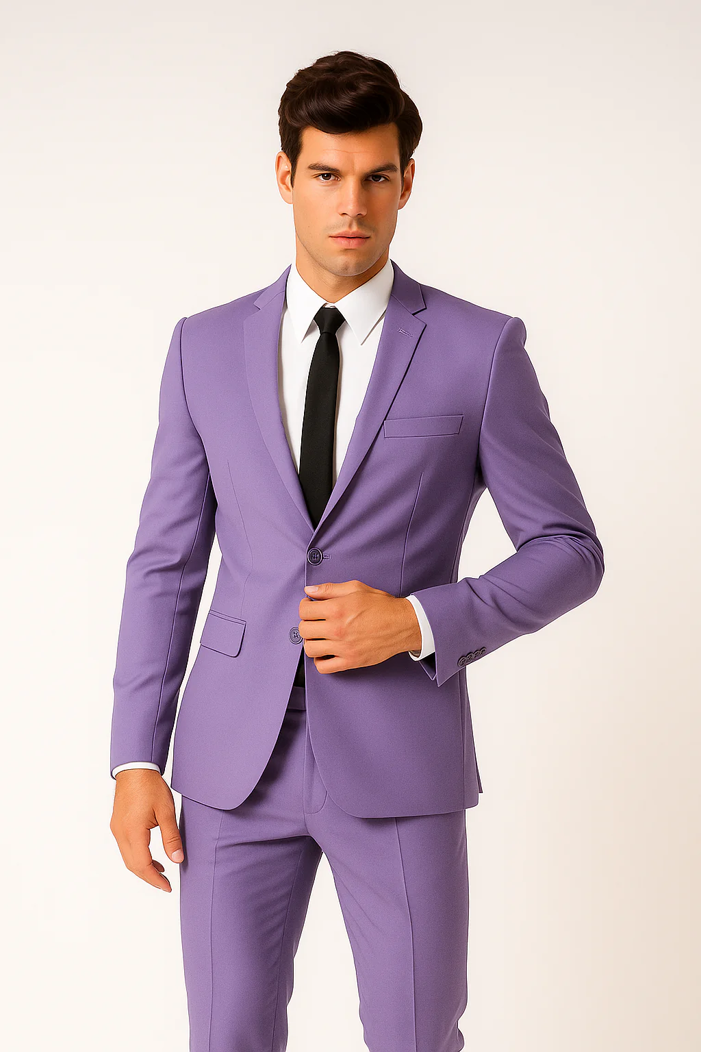 Mens Cotton Fabric Suit - Lavender Suit For Summer - Image 5