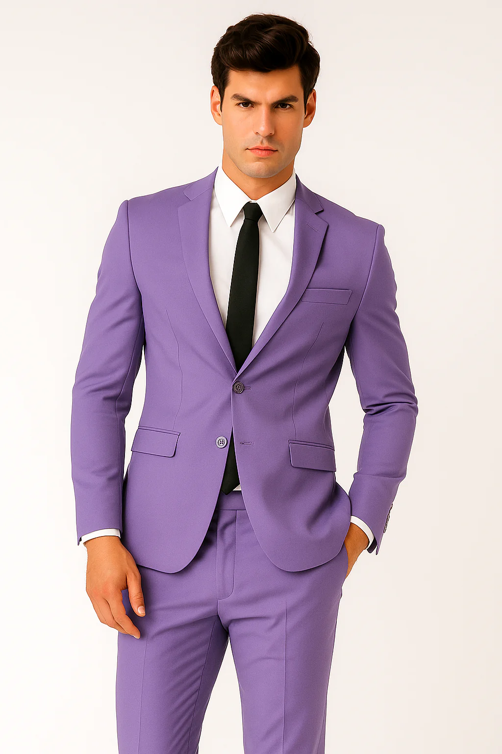 Mens Cotton Fabric Suit - Lavender Suit For Summer - Image 7