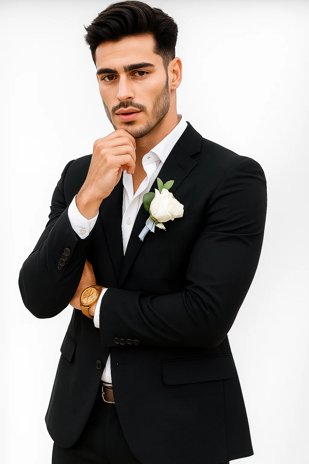 Mens Cotton Suit - Black Summer Suit - Image 3