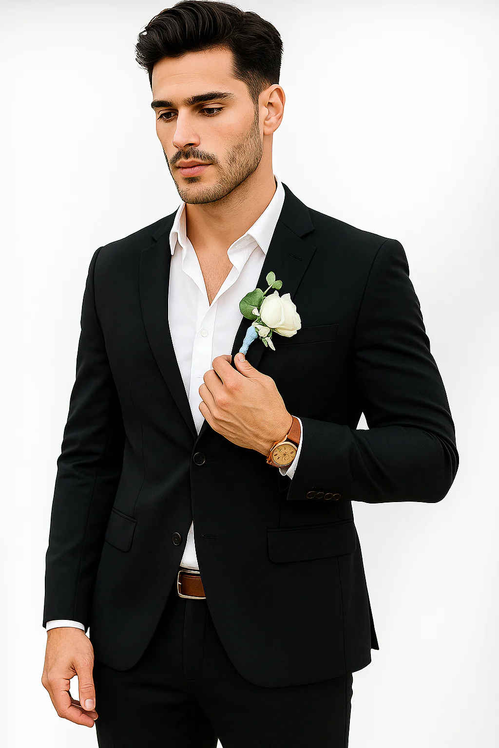 Mens Cotton Suit - Black Summer Suit - Image 6