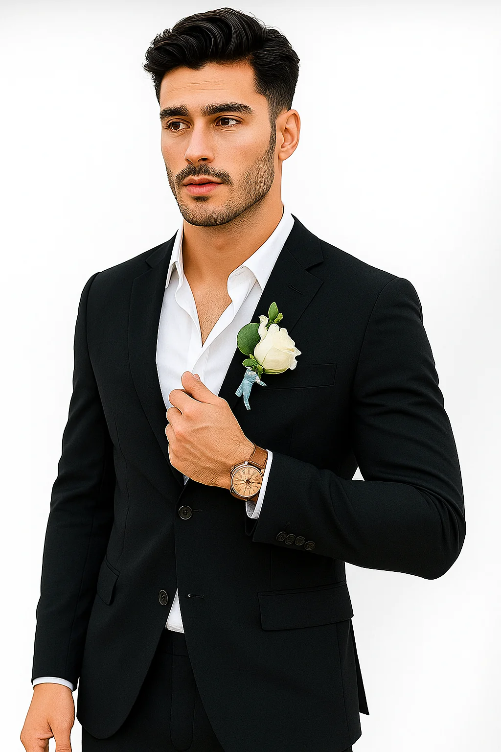 Mens Cotton Suit - Black Summer Suit - Image 9