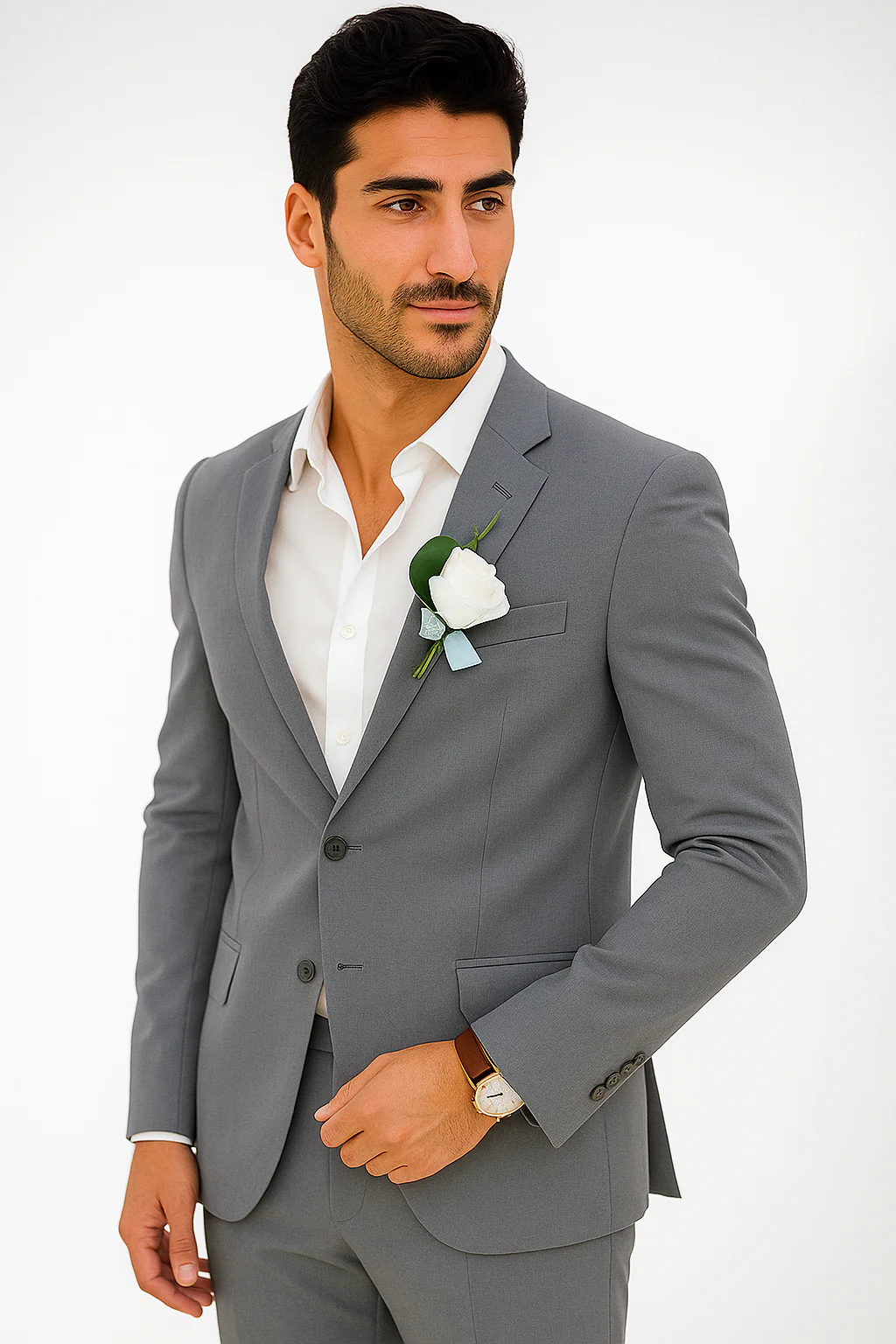 Mens Cotton Suit - Charcoal Summer Suit - Image 3