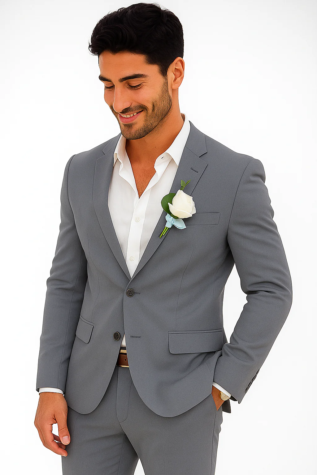 Mens Cotton Suit - Charcoal Summer Suit - Image 4