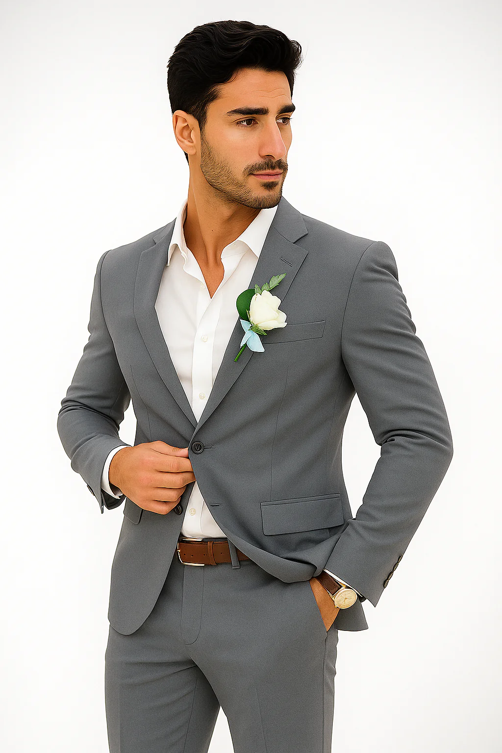 Mens Cotton Suit - Charcoal Summer Suit - Image 5