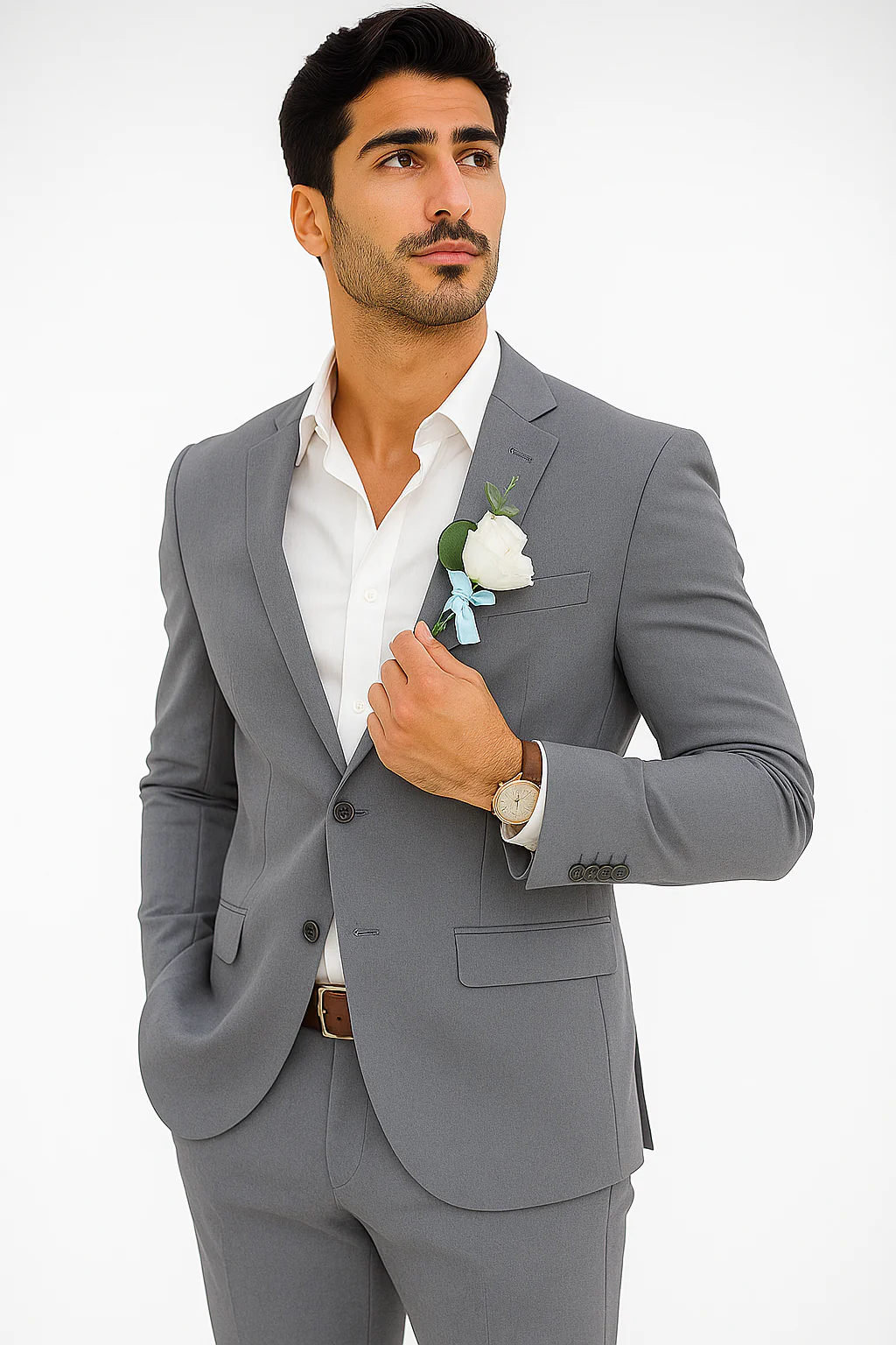 Mens Cotton Suit - Charcoal Summer Suit - Image 9