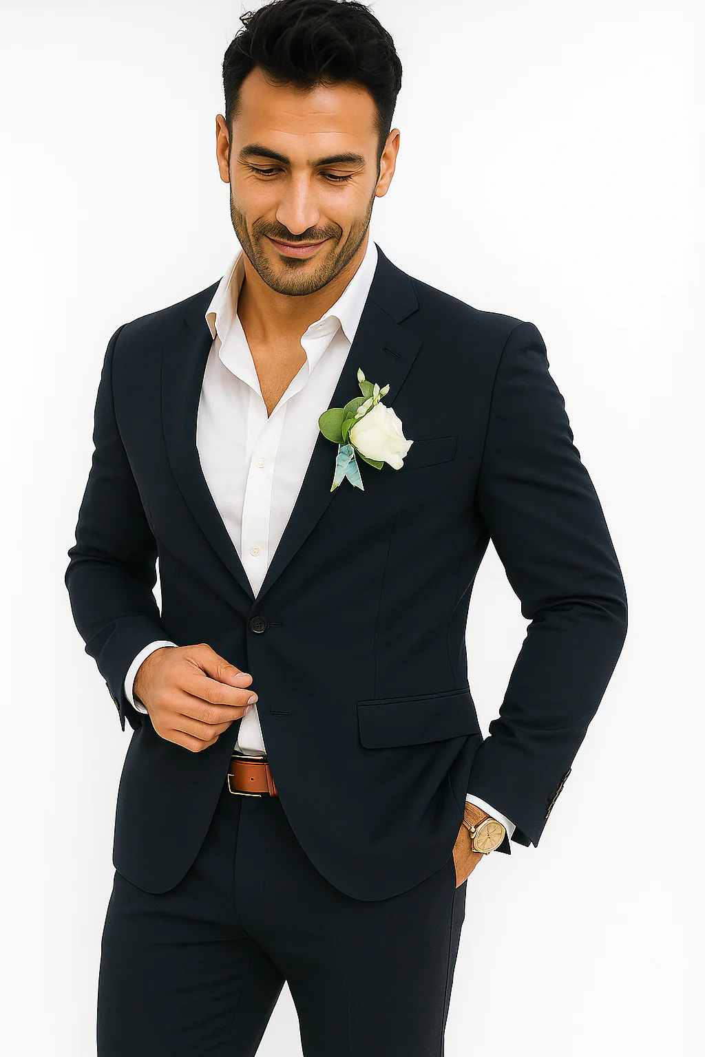 Mens Cotton Suit - Navy Summer Suit - Image 4