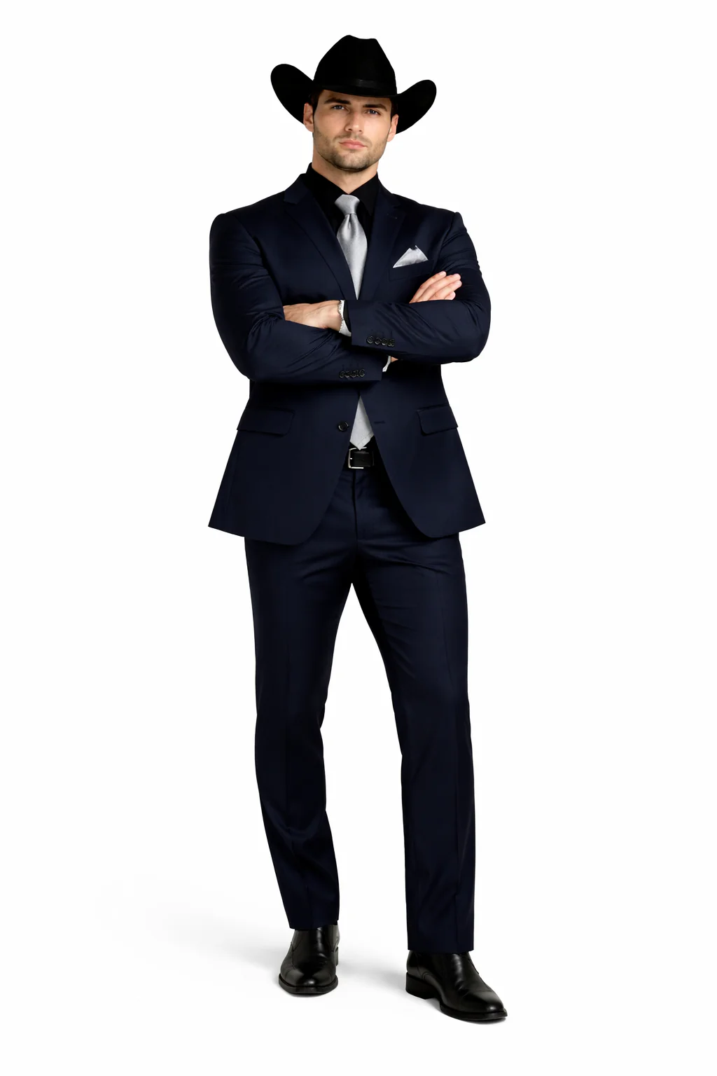 Men's Dark Navy Blue One Button Suit - Image 5