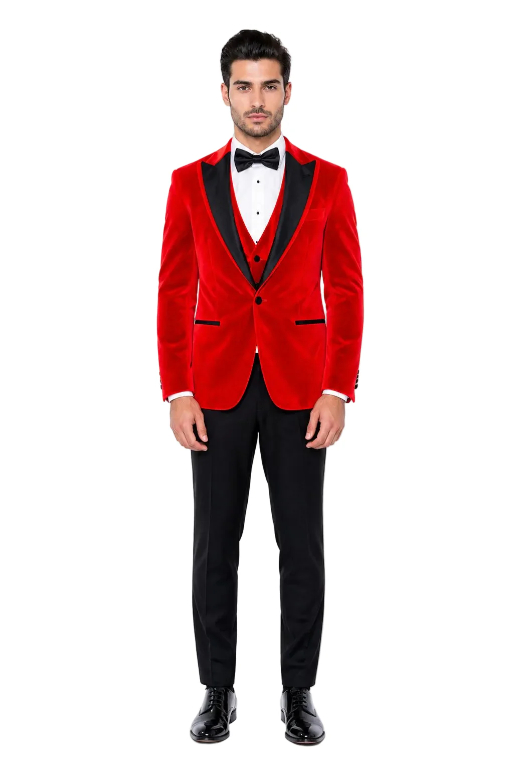 Mens Designer Velvet Tuxedo Jacket in Red