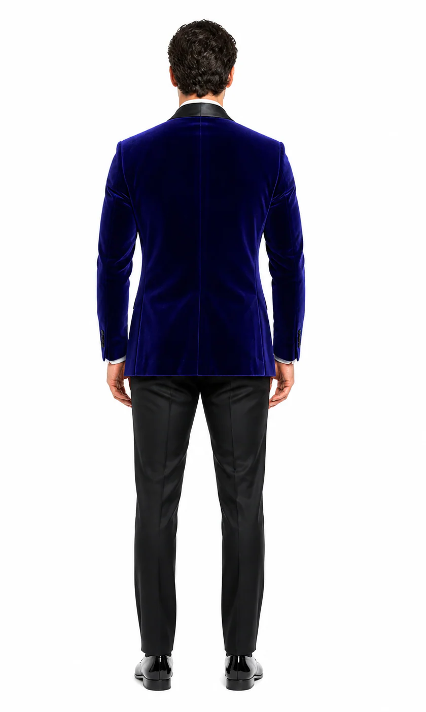 Mens Designer Velvet Tuxedo Jacket in Red - Image 11