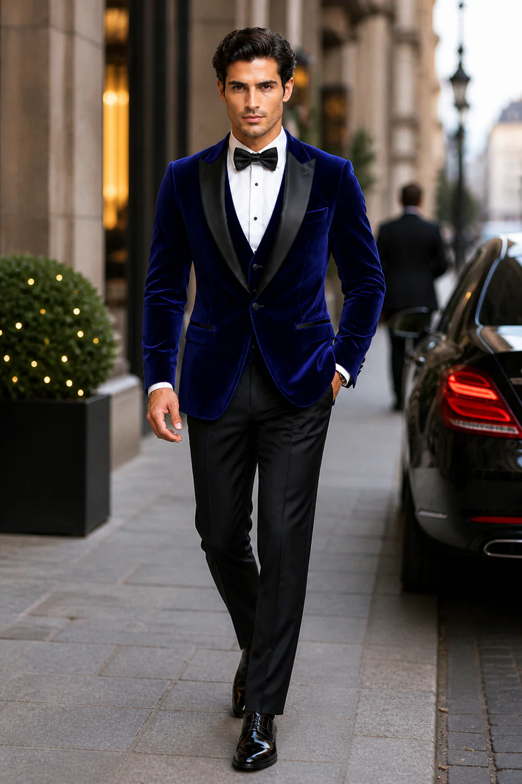 Mens Designer Velvet Tuxedo Jacket in Red - Image 15