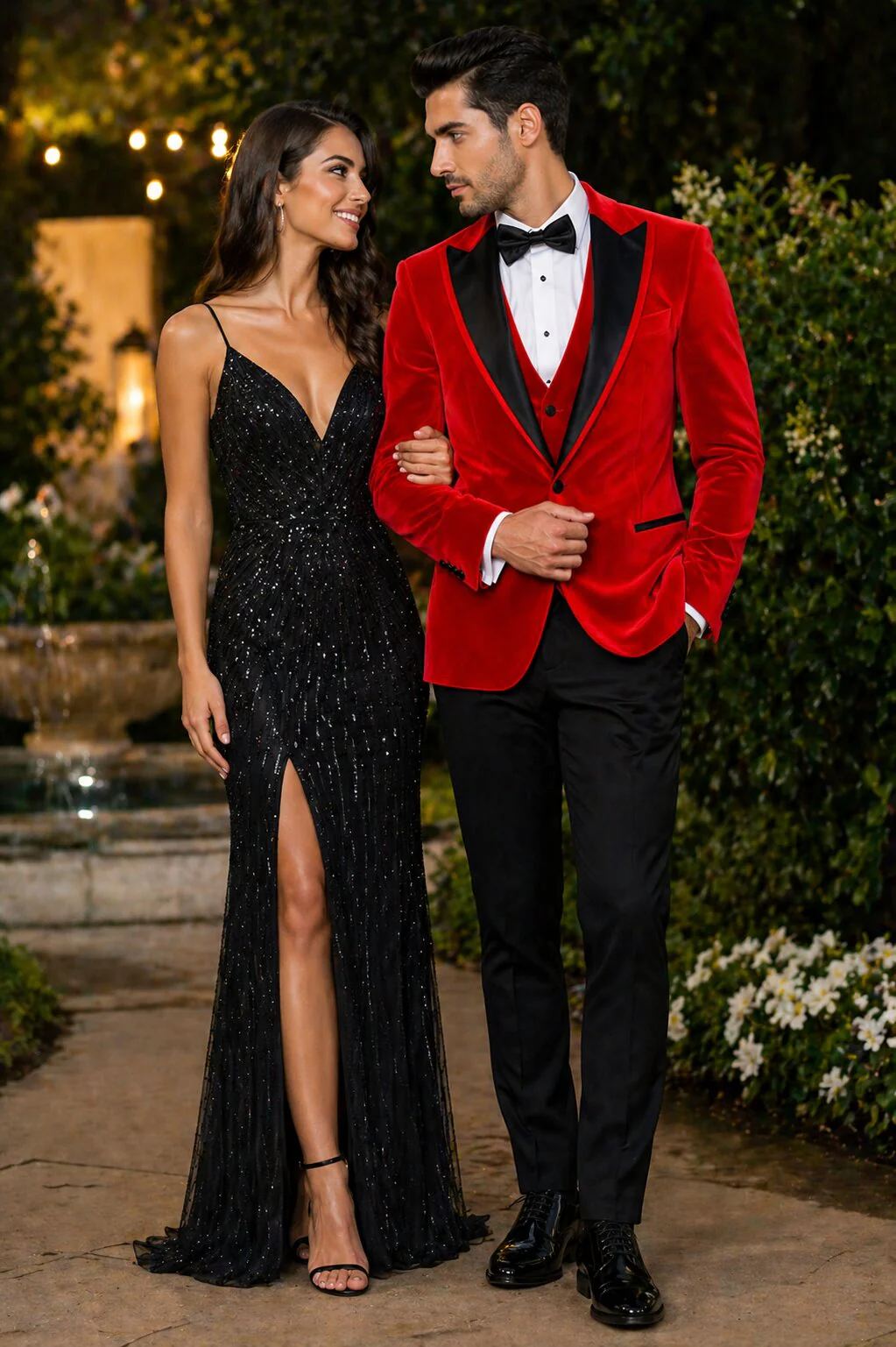 Mens Designer Velvet Tuxedo Jacket in Red - Image 6
