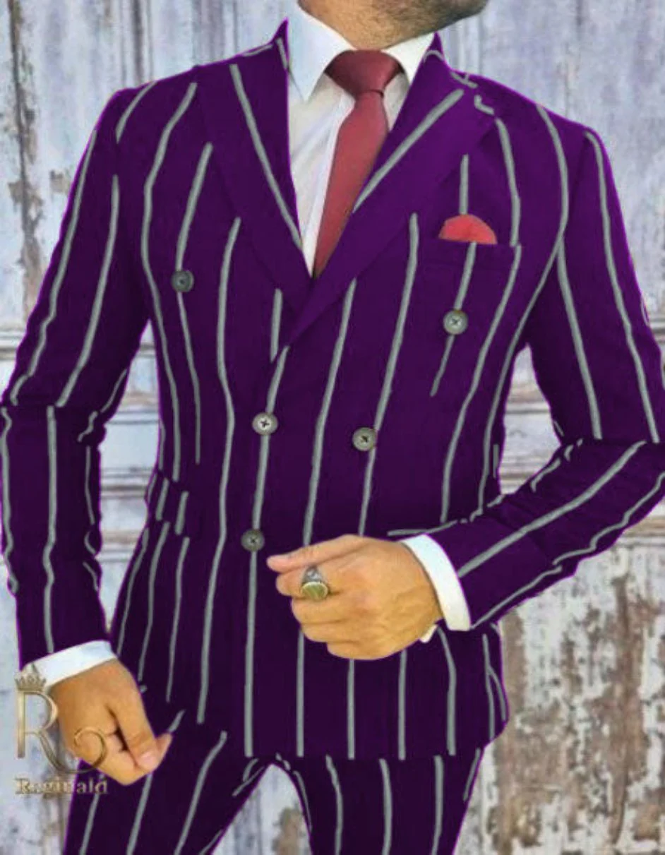 Mens Double Breasted Gangster Six Button Suit in Black - Image 7