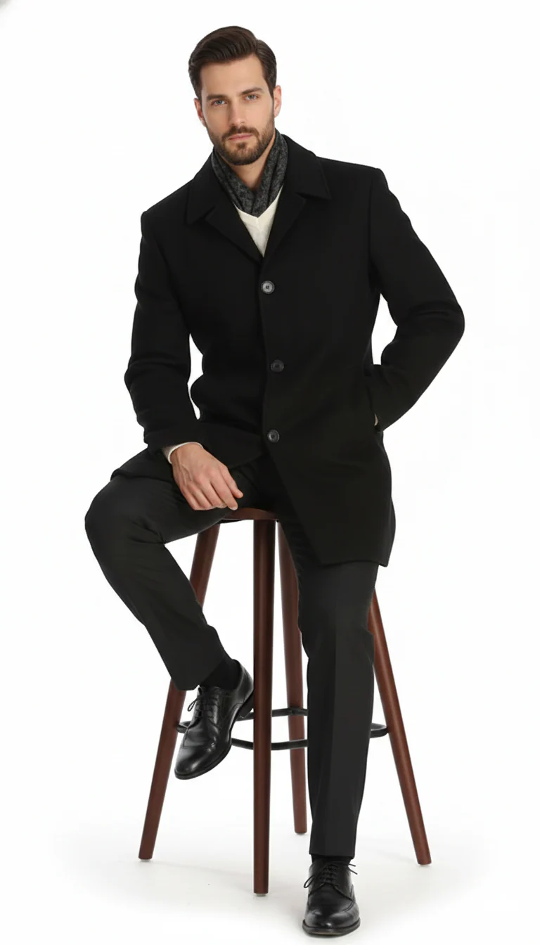 Men'S Dress Coat 34 Model With Vent Wool Blen Online Discount Fashion Sale - Image 5