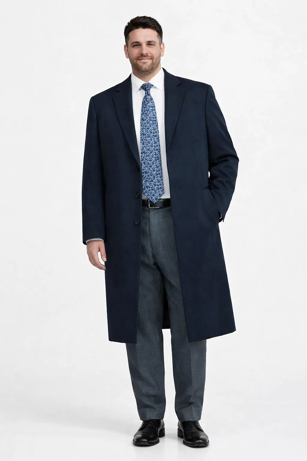 Men'S Dress Coat 38 Inch Three-Button Navy Blue Wool-Three Quarter (36'' Overcoat) Vent 3 Butto - Image 6