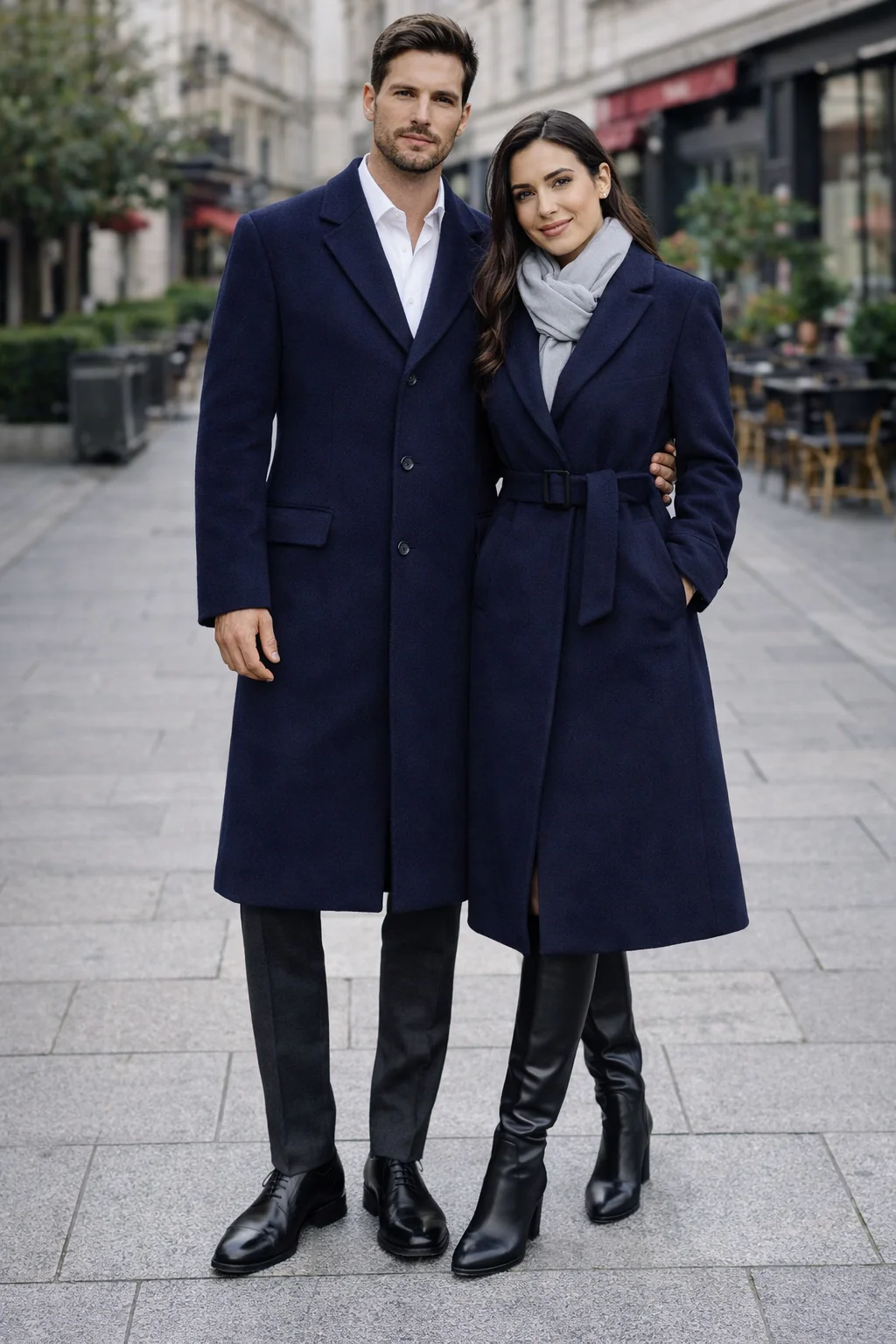 Men'S Dress Coat Long Wool Winter Dress Knee Length Coat 45 Inch Navy Blue Men'S Overcoat Classic Model Features Button Front Wool 3 Button Style - Image 8