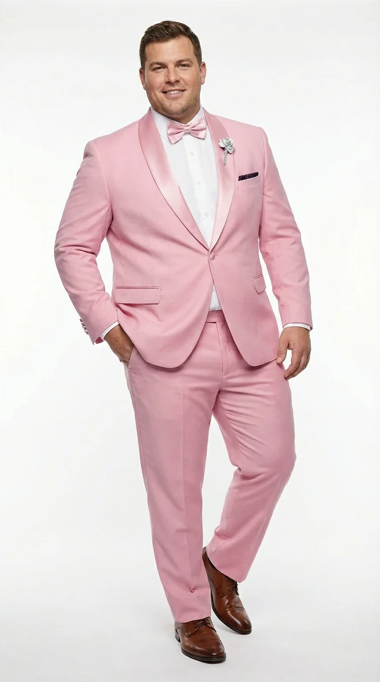 Mens Dusty Rose Pink Summer Tuxedo – Satin Shawl Lapel Formal Wedding Prom Suit - Image 7