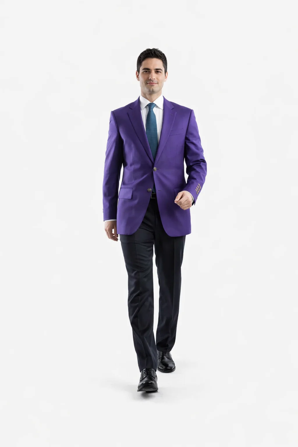 Men's Egg Plant 2 Buttons Big & Tall No Vent Sport Coat - Image 3