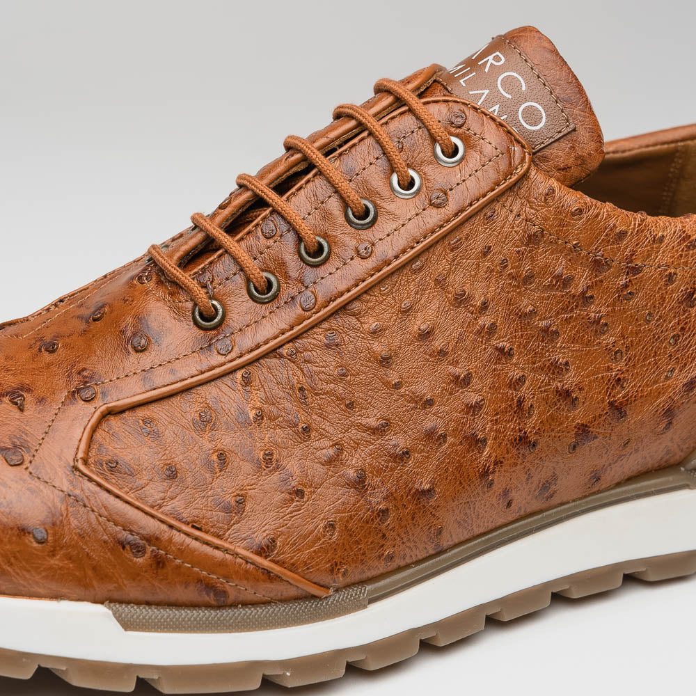 Mens Exotic Sneakers - Alligator Sneakers By Brand in Cognac - Image 3