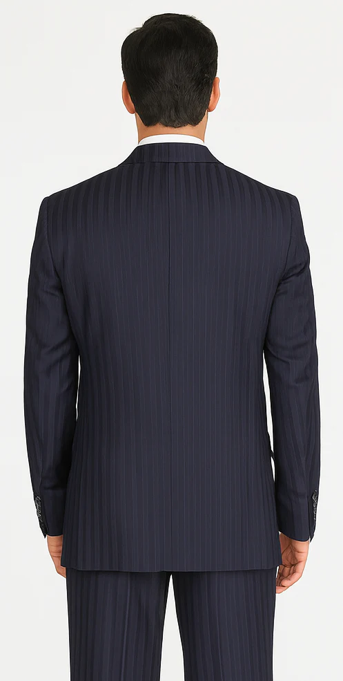 Mens Fancy Stripe High Fashion Suit with Vest and Pants - Image 2