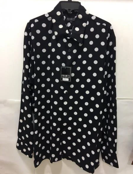 Men's Fashion Poker/ Polka Dot Long Sleeves Shirts
