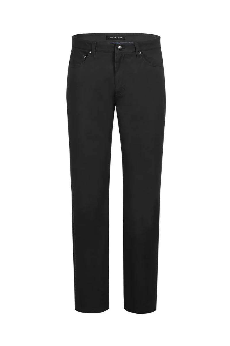 "Pelago Men's Black Cotton Stretch Chino Dress Pants"