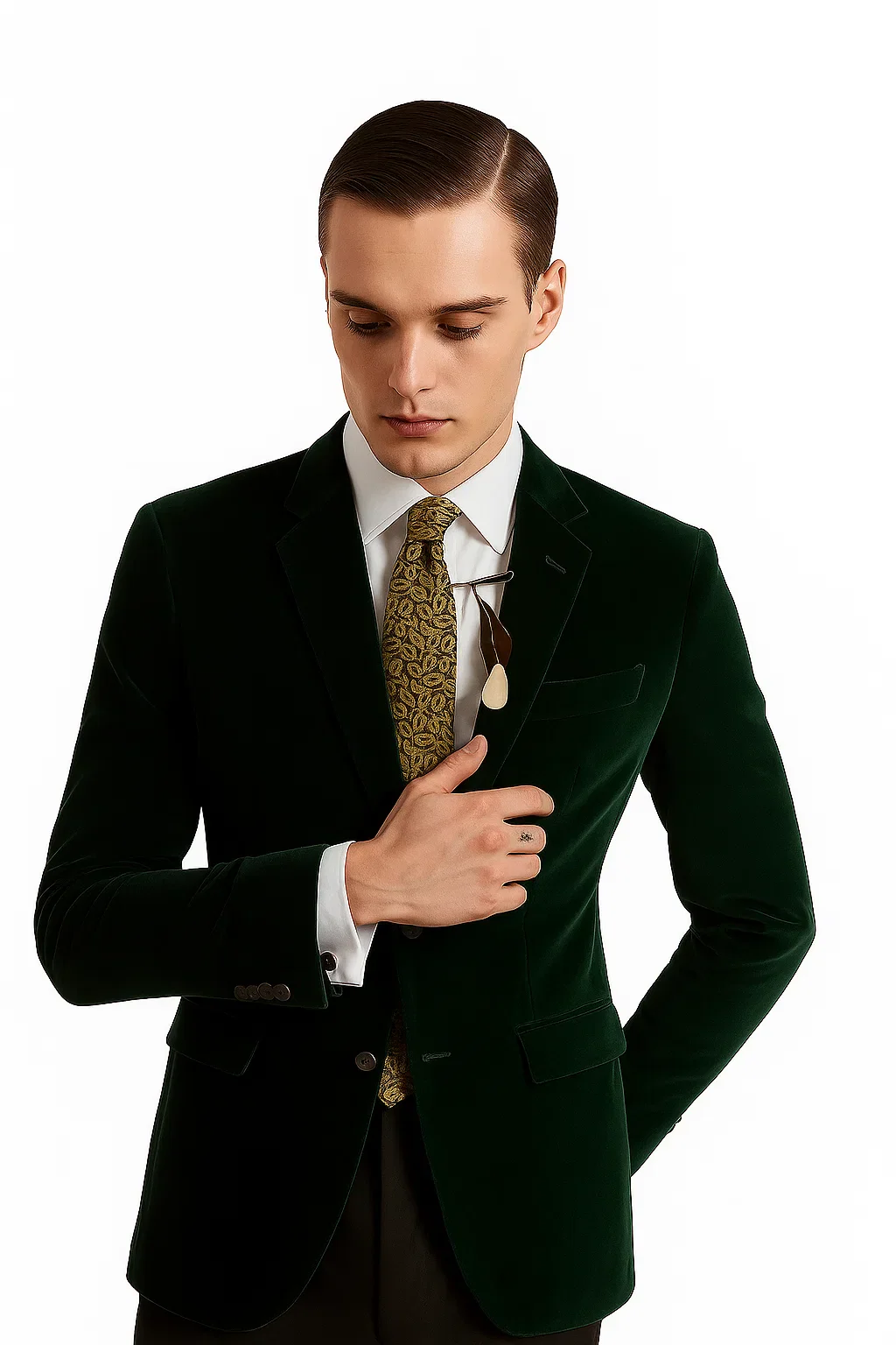 Men's Forest Velvet Tuxedo velour Men's blazer Jacket - Image 8