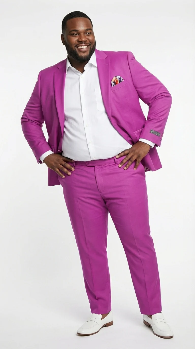 Mens Fuchsia 2 Piece Suit – Bright Pink Formal Suit for Men Stylish Wedding Party Prom Suit Magento Color - Image 9