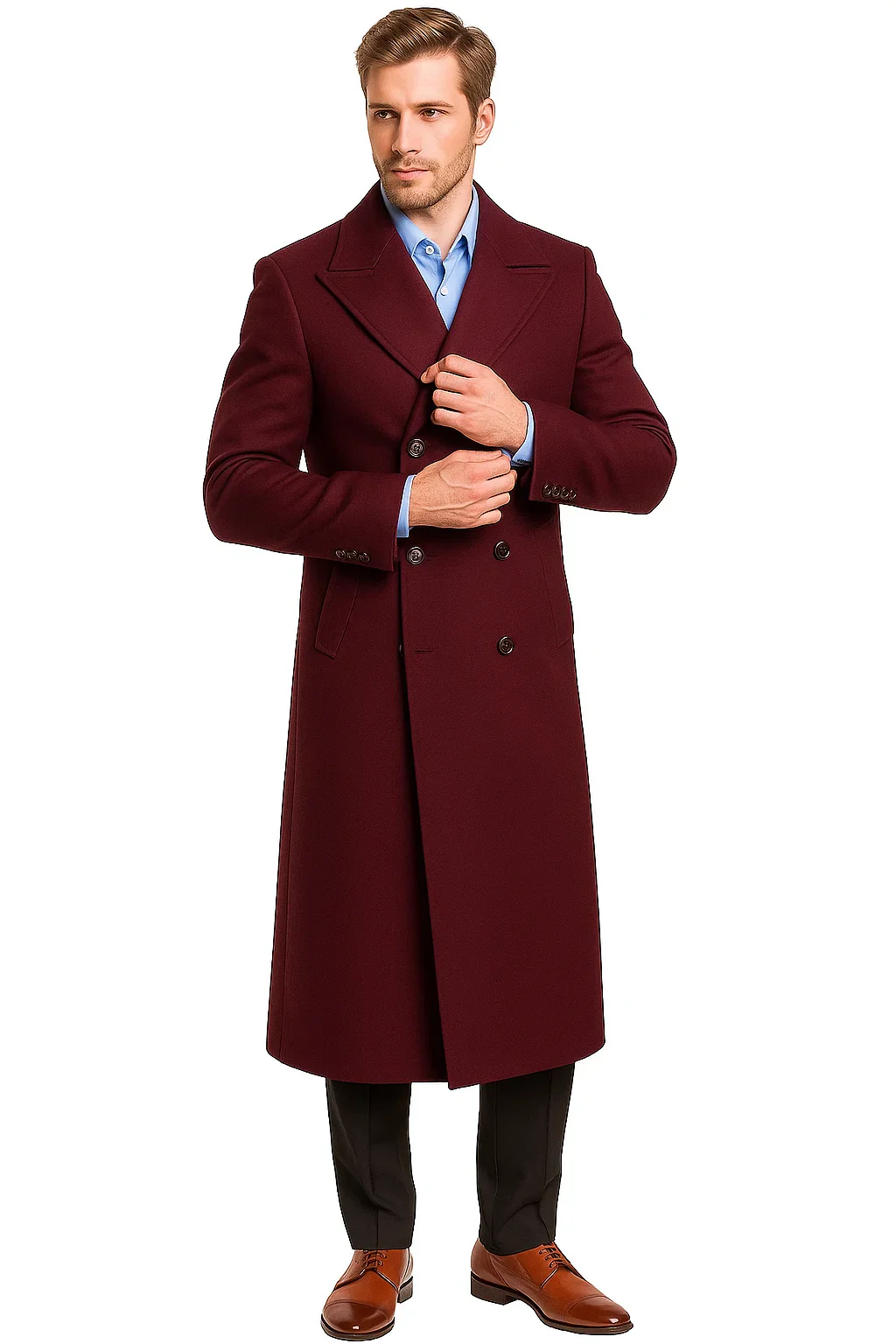 Mens Burgundy Trench Coat for Every Occasion - Image 5