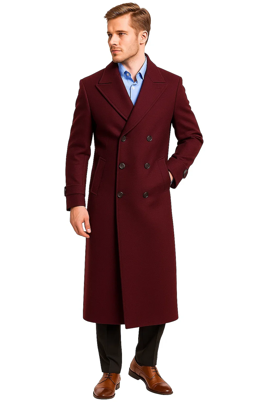 Mens Burgundy Trench Coat for Every Occasion - Image 7