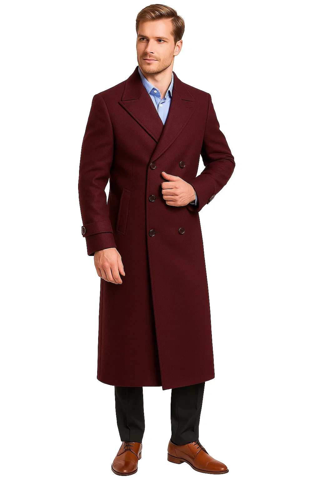 Mens Burgundy Trench Coat for Every Occasion - Image 8