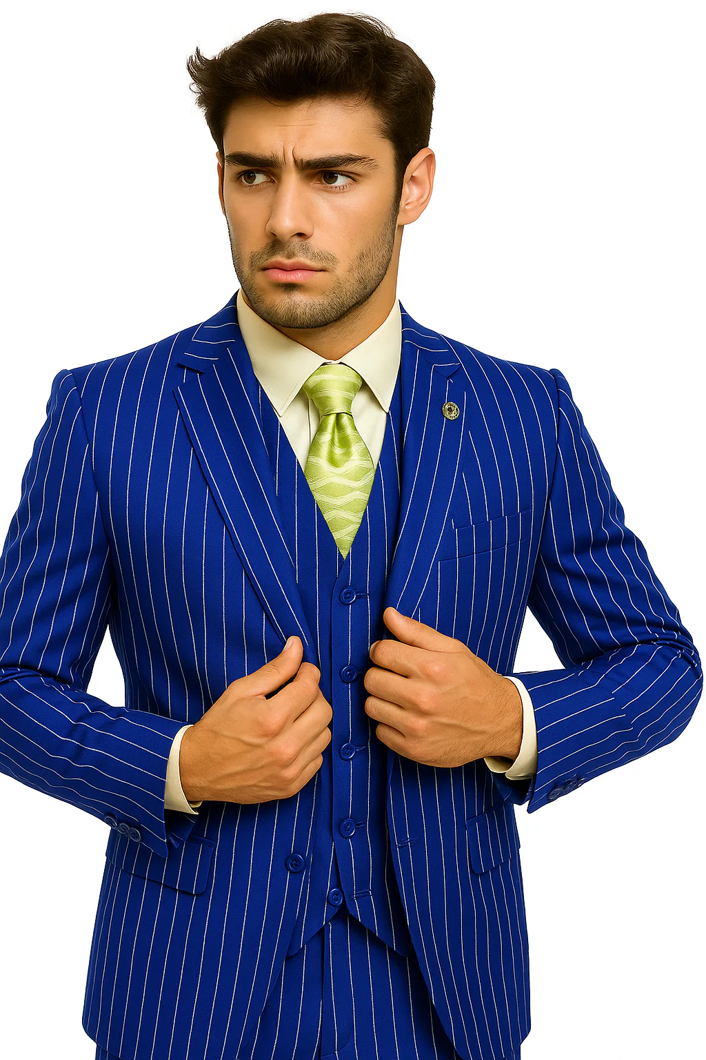 mens-gangster-pinstripe-2-button-double-breasted-vest-suit-in-hunter-or-burgundy - Image 25